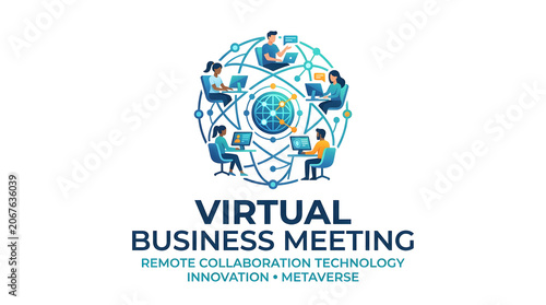 Virtual Business Meeting Concept Illustration