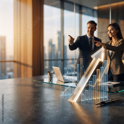 Executive Growth Momentum in Modern Office as Business Leaders Drive Revenue Expansion Strategy.