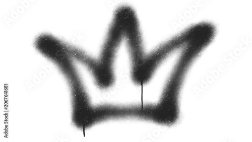 Tableau sur toile King crown spray paint graffiti tag layout