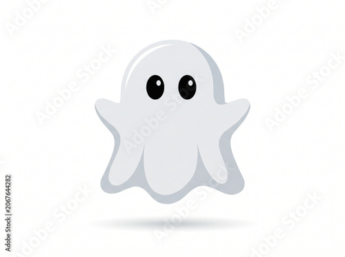 Fotografía Cute cartoon ghost vector illustration isolated on white background