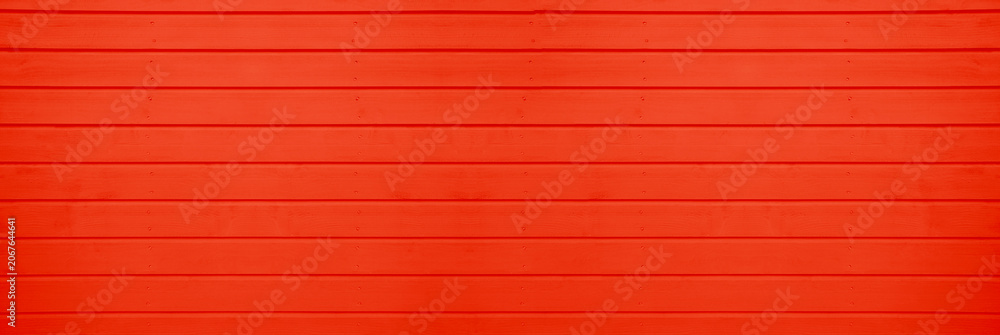 Fototapeta premium red scarlet painted wooden planks background with subtle wood grain texture Wide view coral wooden plank background vertical lines, ideal for texture pattern or spring season backdrop Springtime