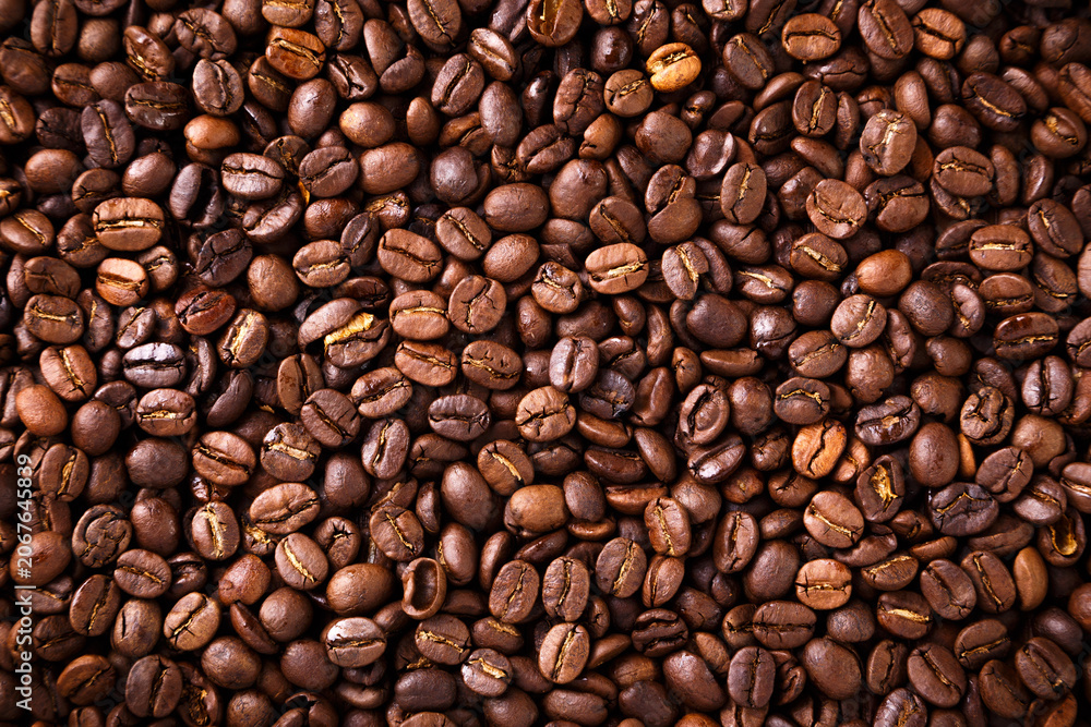 Fototapeta premium Roasted Coffee Beans Background Texture