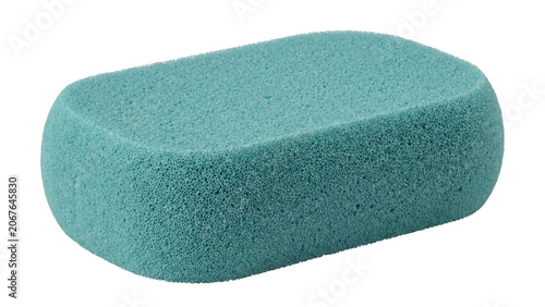 rectangular turquoise pottery sponge with rounded edges isolated png