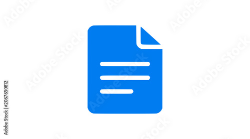 A blue document icon with lines and a folded corner is shown clearly