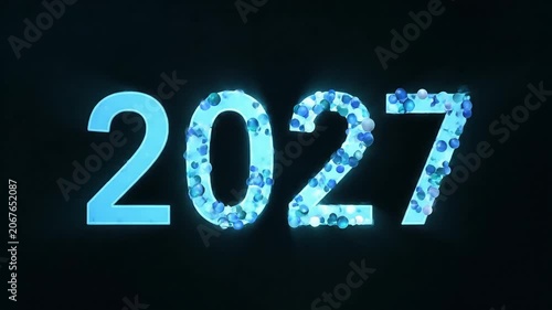 Futuristic Digital Numbers Glowing Bright Blue Against Dark Minimalist Background
