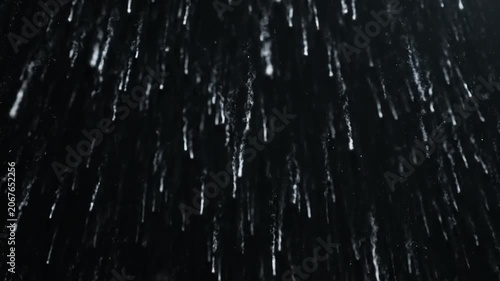 Heavy Rain Falling at Night in Darkness Moody Atmospheric Background