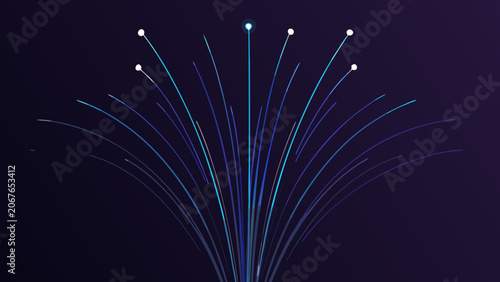 Photos Fiber Optic Cables Visualization A Digital Illustration With Glowing Blue Lines