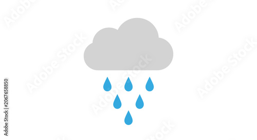 Rain cloud with blue drops vector illustration