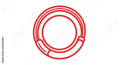 red circular ring line art vector illustration