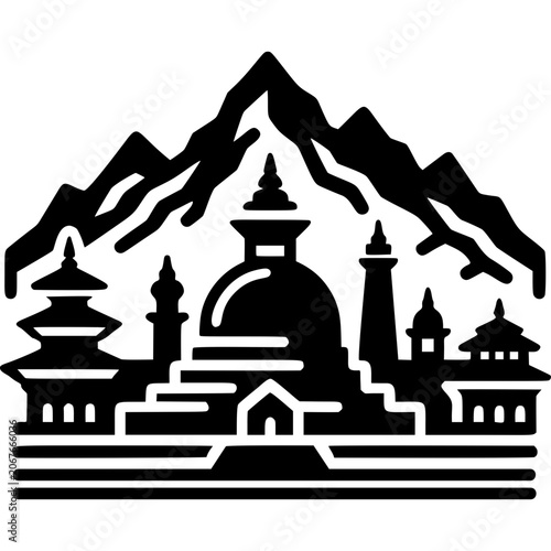 Nepal Skyline Icon Vector