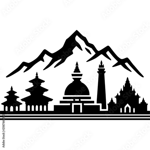 Nepal Skyline Icon Vector