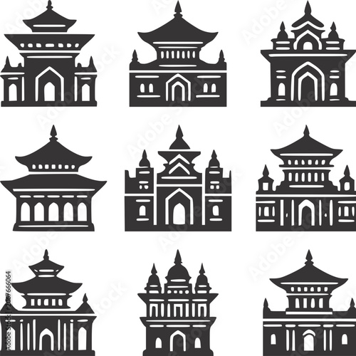 Kathmandu Temple Icon Vector