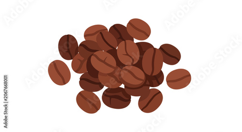 Roasted coffee beans on white background.