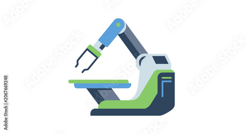 Robotic arm industrial machine technology.