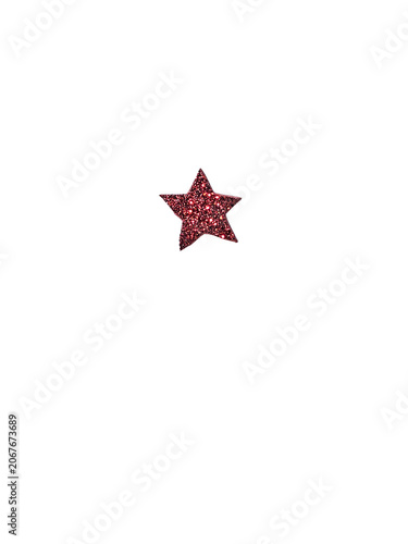 фотографія Glittery red star ornament, sparkling holiday decoration detail, festive Christm