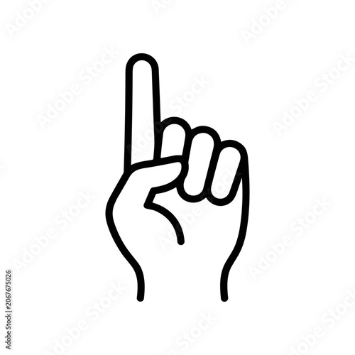Billede på lærred Hand with index finger pointing up.