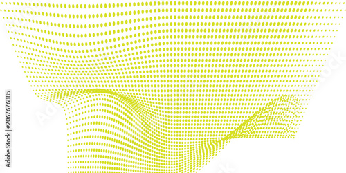 Yellow green halftone dots background. Abstract lime yellow pop art pattern gradient texture isolated on white.