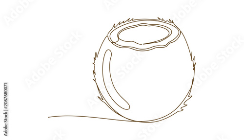 Coconut fruit coloring book illustration in a clean, editable vector format.