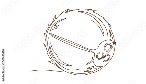 Coconut fruit icon with editable outline, isolated on a white background.
