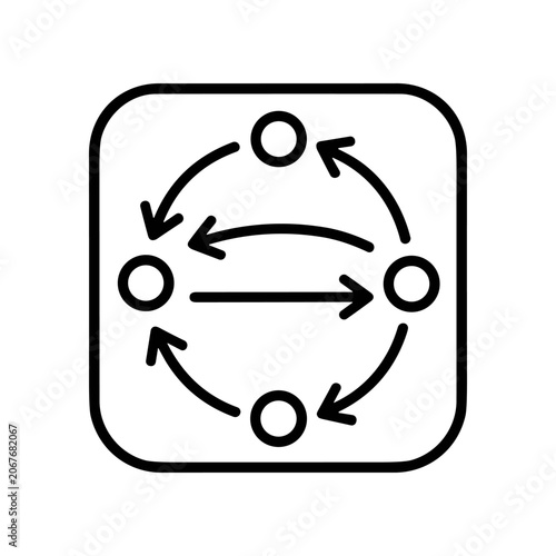 Black and white circular arrows icon.