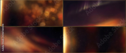 Cosmic nebulae and stardust atmosphere backdrop featuring blurred orange galaxy motion.