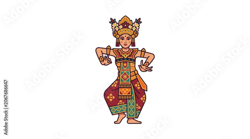Photos Traditional Balinese Dancer in Elaborate Costume.