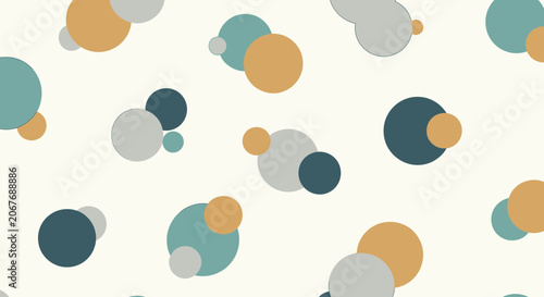 Abstract Minimalist Geometric Background with Overlapping Colorful Circles in Earth Tones