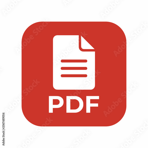 Red square icon with white document symbol and 'PDF' text, representing a Portable Document Format file.