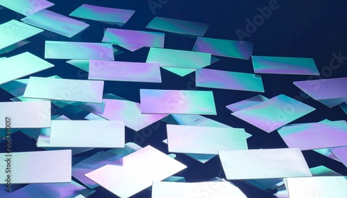Glowing rectangles in darkness.