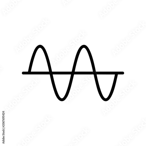 Quadro su tela Black wave line graph pattern.