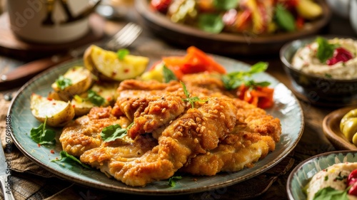 Dishes of Jewish cuisine. 
Israeli chicken schnitzel is one of the most popular, beloved and iconic meat dishes of modern Jewish and Israeli cuisine.
