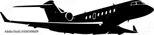 Vector illustration of a commercial airplane, passenger jet, jetliner silhouette, aircraft, aircraft icon
