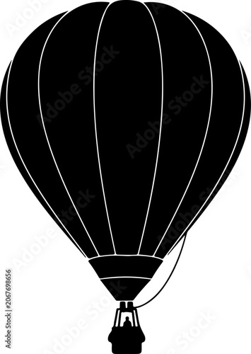 Black hot air balloon, balloon, vector illustration, illustration, hot air balloon icon