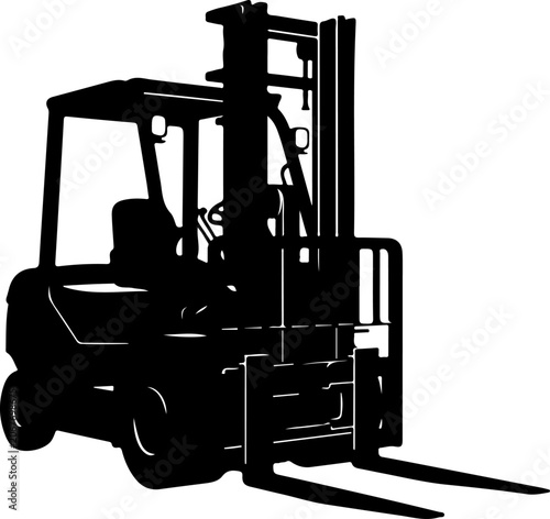 Forklift, Industrial Forklift, Warehouse Forklift, Black Forklift Vector, Forklift Icon