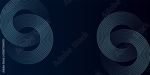 Fotografie Blue abstract background with glowing circles