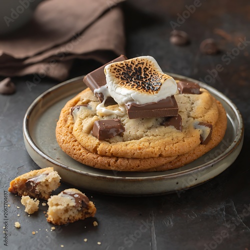 Delicious Chocolate Cookie with Toasted Marshmallow.