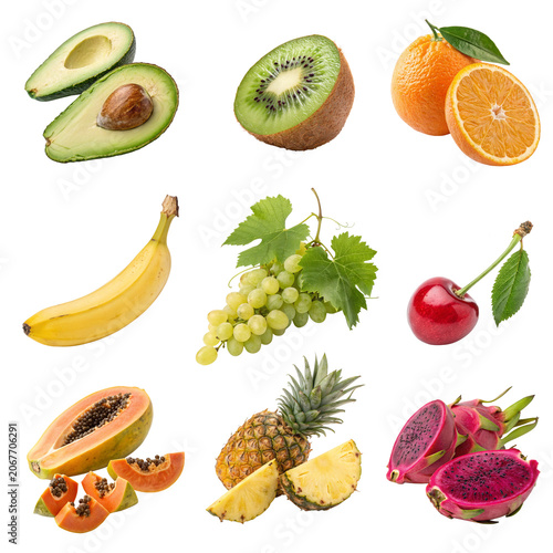 collection of fruits isolated