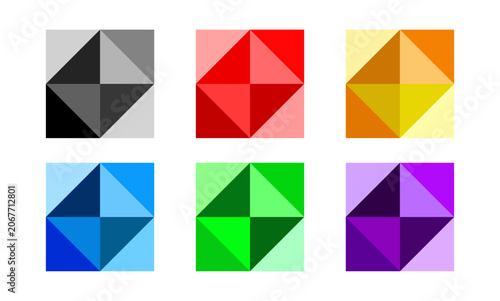 Illustration set of square shaped bullet points.