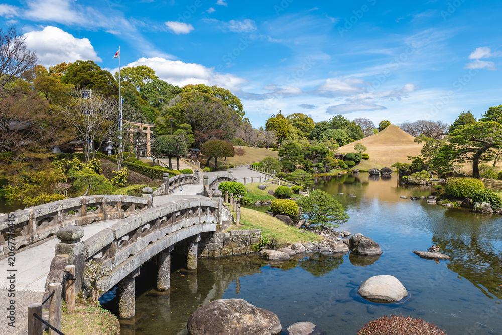 Fototapeta premium Suizenji Jojuen, a japanese garden in kumamoto city, kyushu, japan