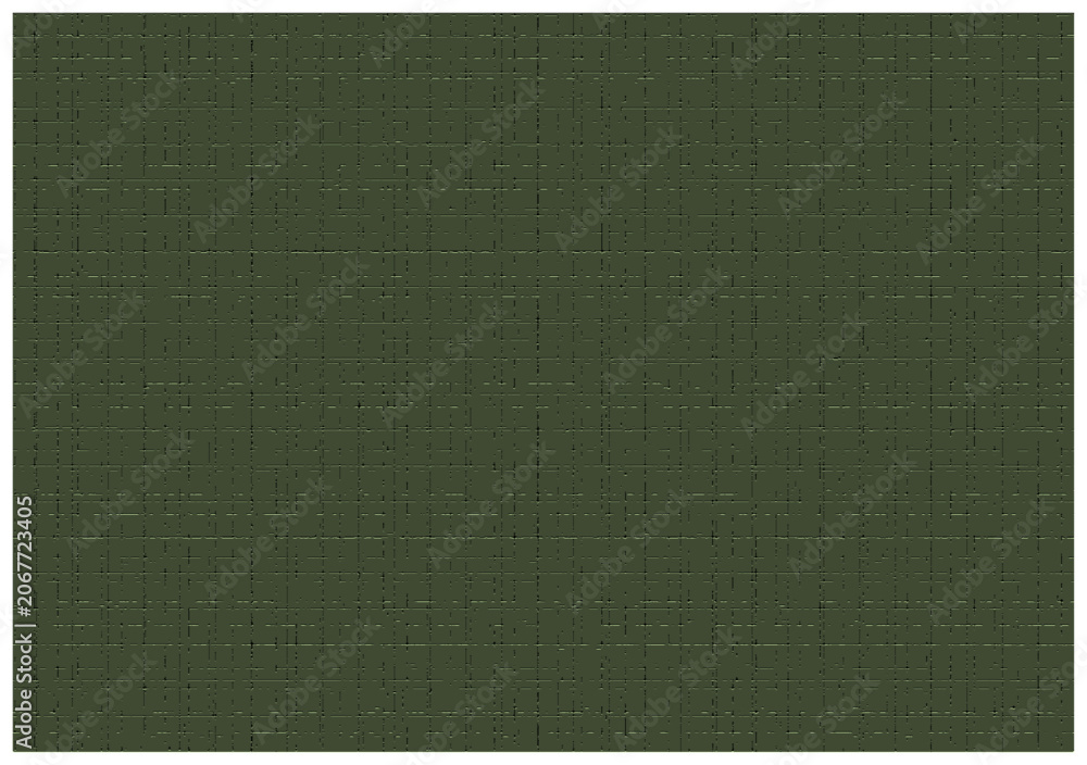 Fototapeta premium Abstract dark olive green textured grid pattern with horizontal and vertical