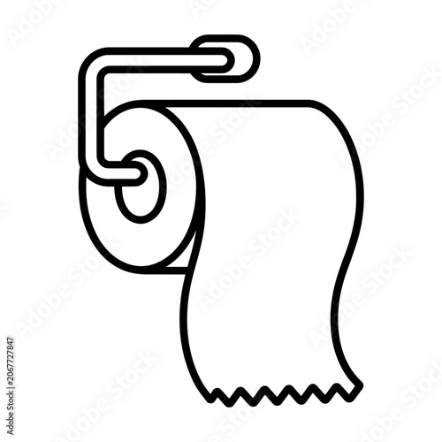 Simple toilet paper roll vector icon for hygiene and bathroom related graphic design work