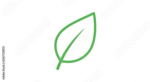 Simple green leaf icon for eco friendly designs