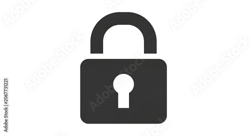 Simple black padlock icon on white background