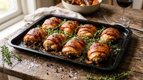  Savory bacon‑wrapped dish with herbs