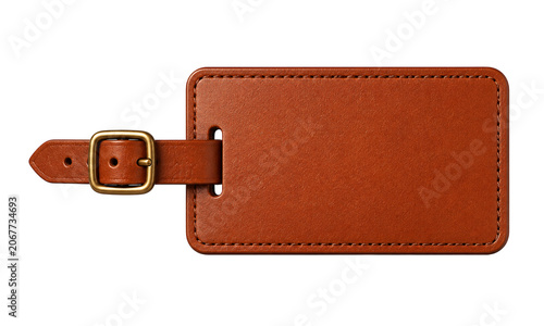 Premium Leather Luggage Tag Mockup for Travel Branding and Identification