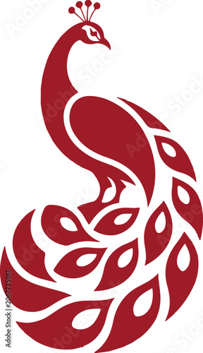 Elegant Geometric Peacock Logo with Luxury Branding Style