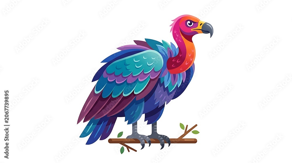 Fototapeta premium Colorful bird perched on branch