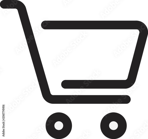 Minimalist black shopping cart icon
