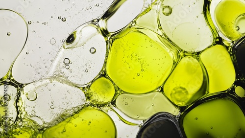 Yellow Green Biofluid Bubbles Abstract