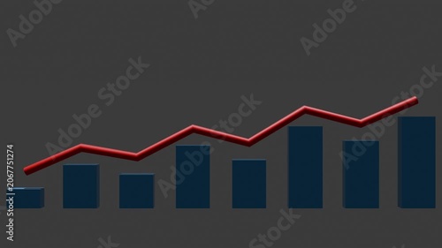 Financial Growth Chart Showing Rising Performance Trends and Progressive Economic Success Metrics